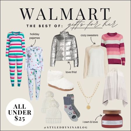 #WalmartPartner Walmart gifts for her under $25 - walmart christmas pajamas - walmart holiday sweaters - walmart stocking stuffers - walmart winter fashion - walmart gift guides - cozy gifts
@walmart #WalmartHoliday 


#LTKSeasonal #LTKHoliday #LTKGiftGuide