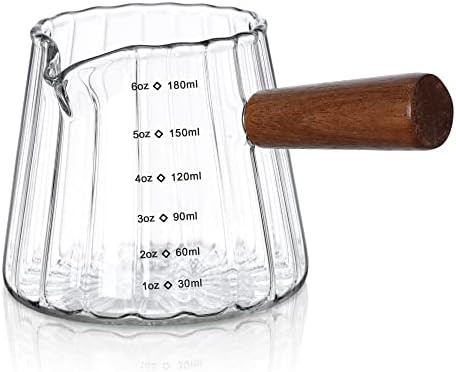 Joeyan 6 oz Glass Measuring Cups with Spout,Borosilicate Glass Triple Pitcher with Scale,Origami ... | Amazon (US)