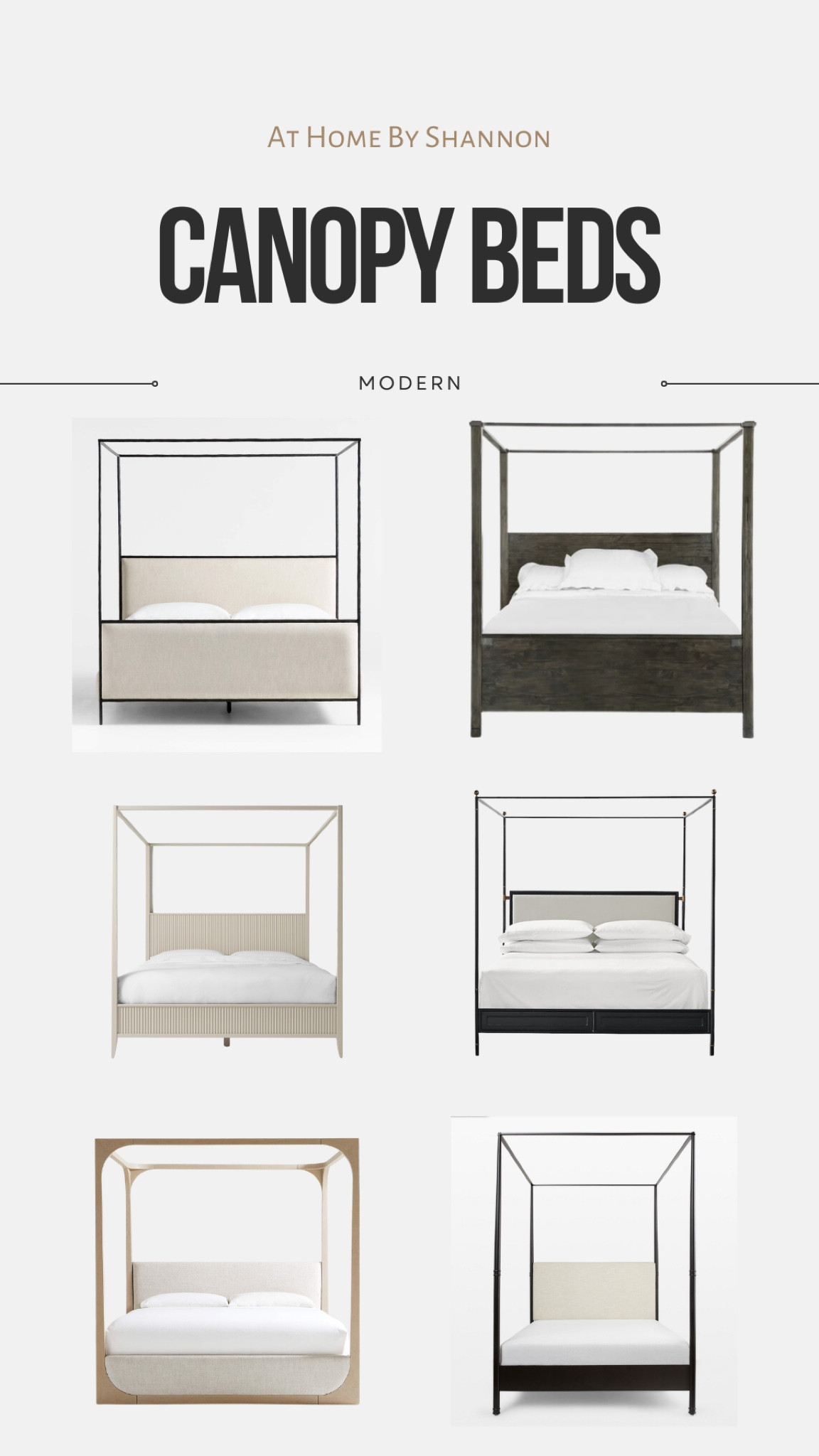 Home & Bedroom Design 

Modern canopy bed round up! 

Shop Wood, metal, and upholstered modern canopy beds.   Browse our round up, discover and shop multiple Modern Canopy bed styles now!


#ModernDecor #BedroomFurniture #CanopyBed #modernStyle #HomeDecorInspo#LTKSpringSale 

#LTKsalealert #LTKhome