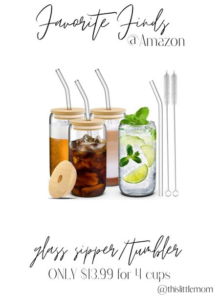 4 glass cups with bamboo lids and glass straws! Sippers for iced coffees! 



#LTKU #LTKstyletip #LTKhome