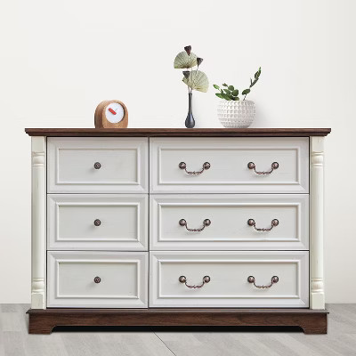 RISOKEYS 6 Drawer Dresser Chest with Base Wooden Rustic Chest of Drawers, Storage Organizer for Bedroom, Living Room, Beautiful Sturdy and Durable | Target