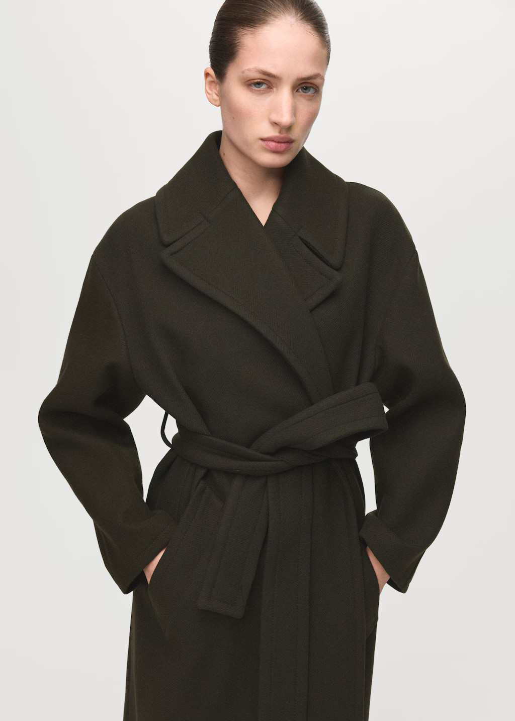 Manteco wool coat with belt | MANGO (UK)