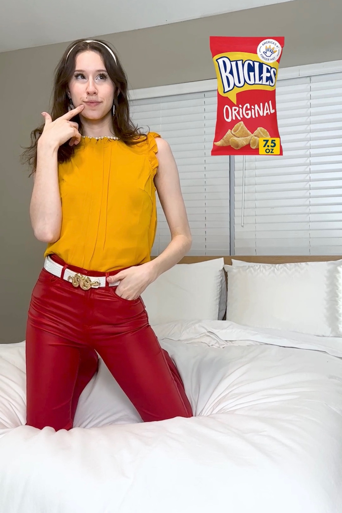 Outfit inspired by Bugles! ❤️🧡 love this cute outfit with an orange top and red faux leather jeans

#LTKfindsunder50 #LTKfindsunder100 #LTKstyletip