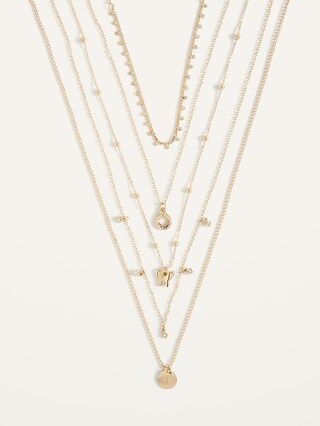 Gold-Toned Five-Strand Layered Necklace for Women | Old Navy (US)