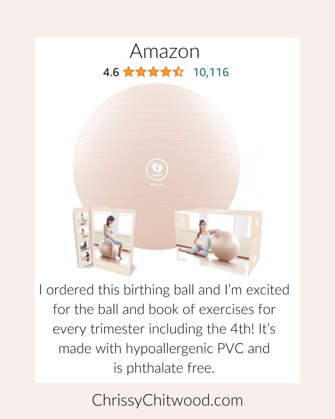 I ordered this birthing ball, and I’m excited for the ball and book of exercises for every trimester including the 4th! It’s made with hypoallergenic PVC and is phthalate free.

Pregnancy, Pregnant, Maternity, Birth Prep, Birth Preparation 

#LTKfindsunder50 #LTKbaby #LTKbump