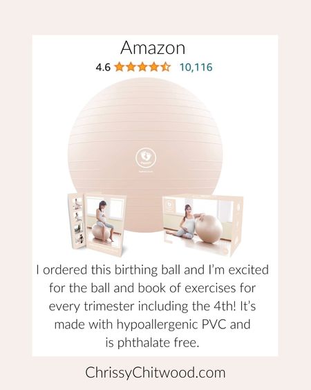 I ordered this birthing ball, and I’m excited for the ball and book of exercises for every trimester including the 4th! It’s made with hypoallergenic PVC and is phthalate free.

Pregnancy, Pregnant, Maternity, Birth Prep, Birth Preparation 

#LTKfindsunder50 #LTKbaby #LTKbump