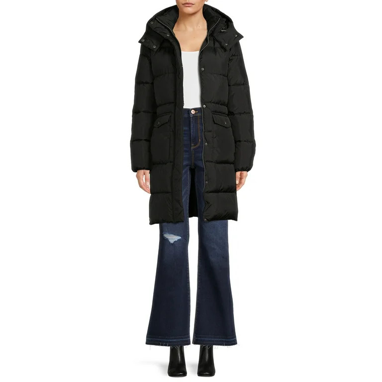 BCBG Paris Women's Long Puffer Coat with Hood | Walmart (US)