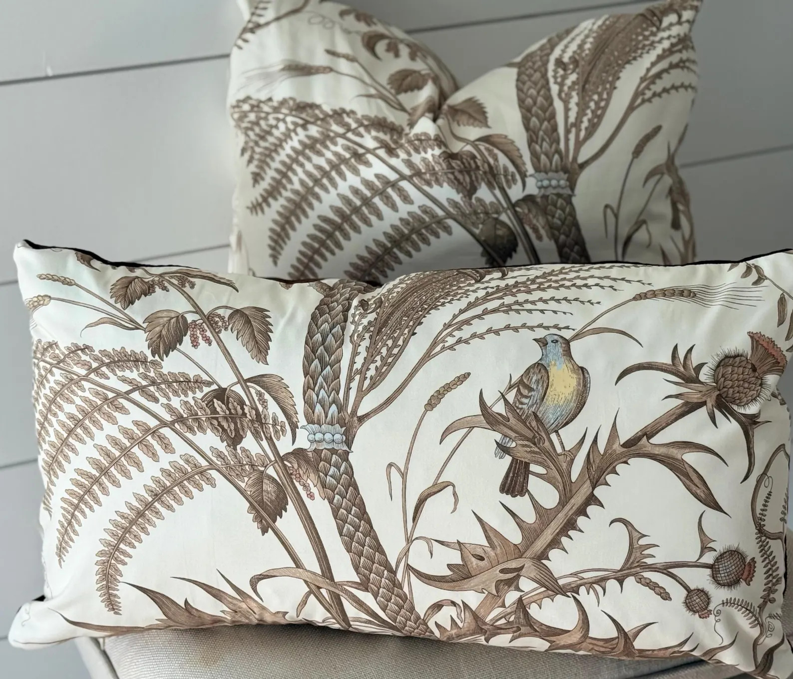 Brunschwig and Fils Bird and Thistle Beige Pillow Cover - Etsy | Etsy (Global)