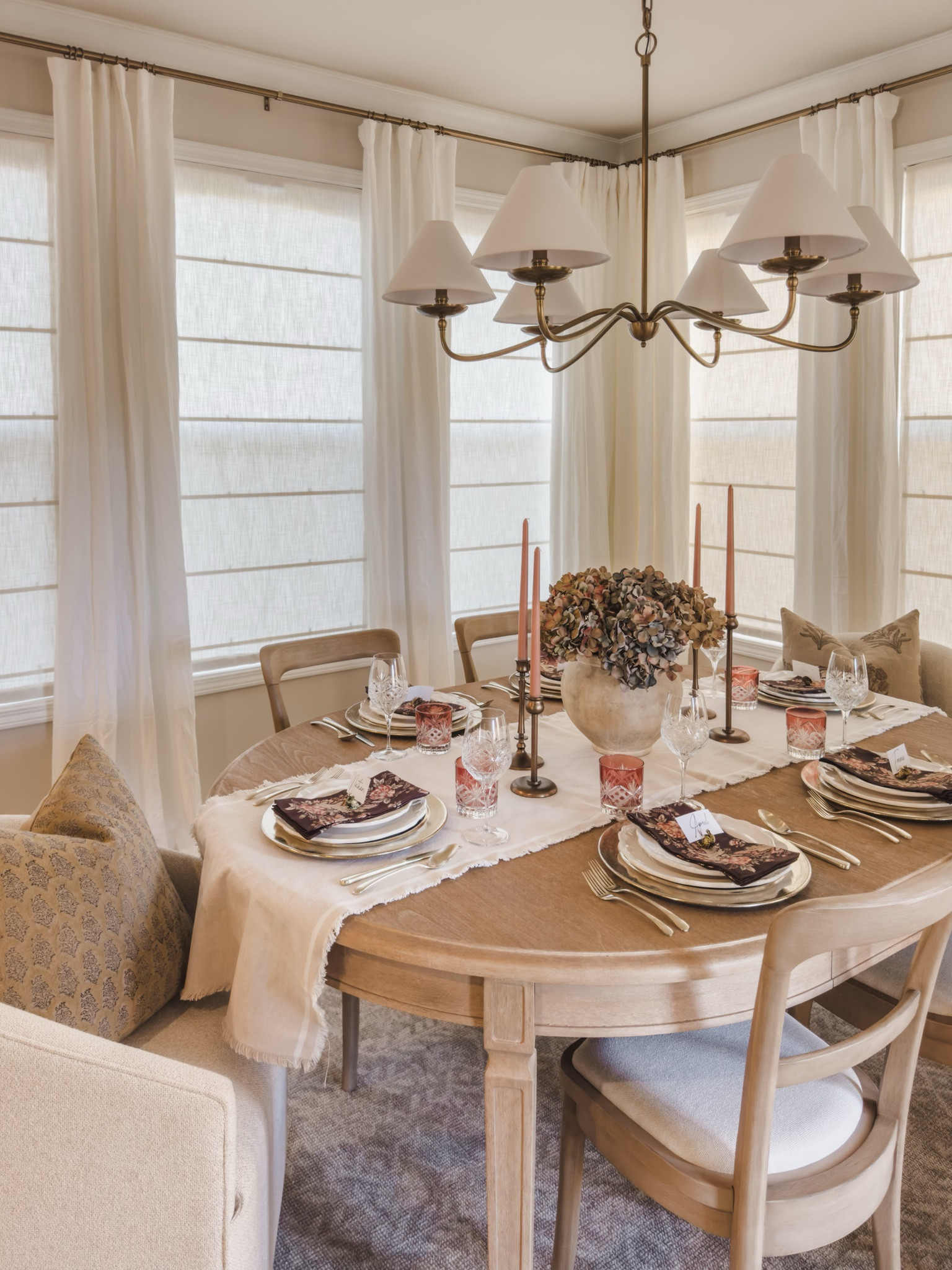 Setting a cozy and warm Thanksgiving table with Pottery Barn! Loving the Heirloom collection that brings a timeless style - while the Rustic Metal Collection adds a touch of charm for a perfect combination. Finishing the table with a seasonal print and the sweetest turkey place card holders for an inviting, festive vibe.

Neutral home style, Thanksgiving detail, Pottery Barn style, holiday hosting, linen detail, neutral wood tone, furniture favorites, throw pillow, upholstered dining chair, gold detail, lighting detail, faux florals, neutral area rug, table runner, glassware, linen napkin, shop the look!

#LTKHoliday #LTKHome #LTKSeasonal