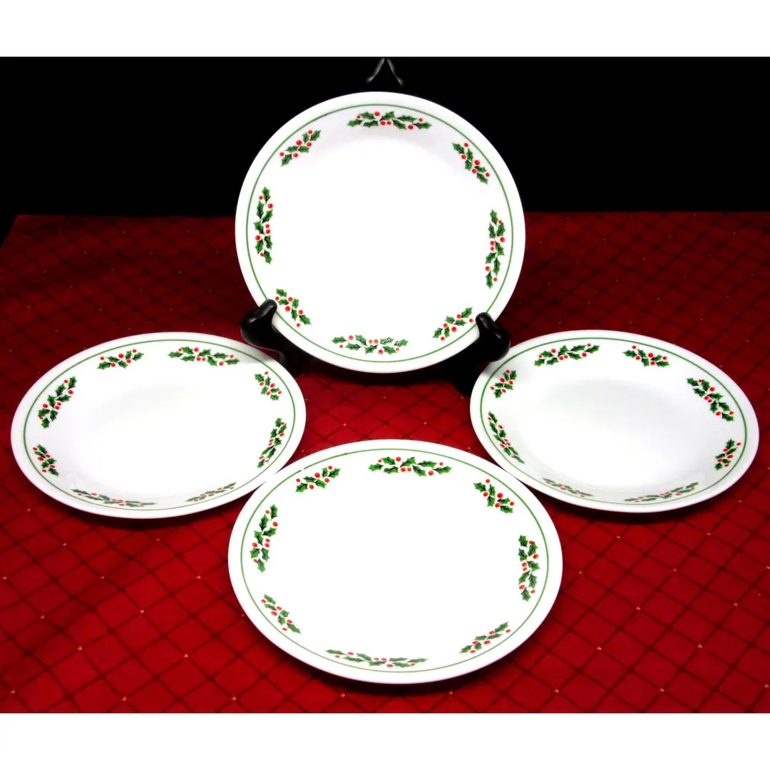 Corelle Holly Days Bread & Butter Plates 6-3/4” Vintage 1980s Set of 4 Christmas - Etsy | Etsy (US)
