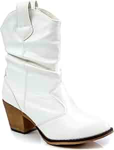 Women's Modern Western Cowboy Distressed Boot with Pull-Up Tabs | Amazon (US)