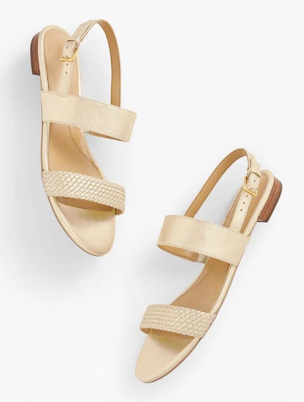 Keri Braid Metallic Sandals | Talbots