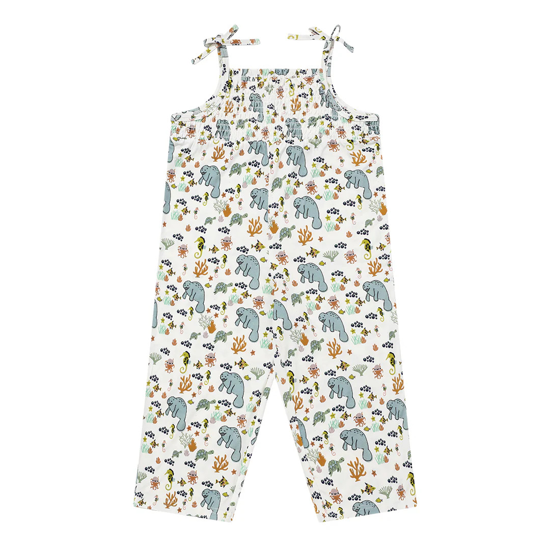 Manatee Viscose Bamboo Spaghetti Strap Romper | Emerson and Friends