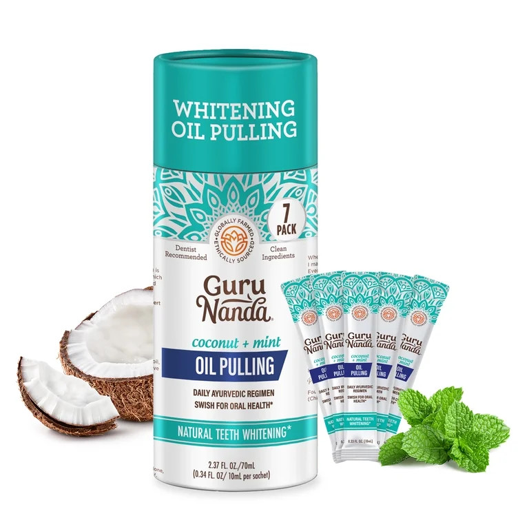 GuruNanda Coconut Oil Pulling with Essential Oils & Vitamins D, E & K2 -Travel Mouthwash for Oral... | Walmart (US)