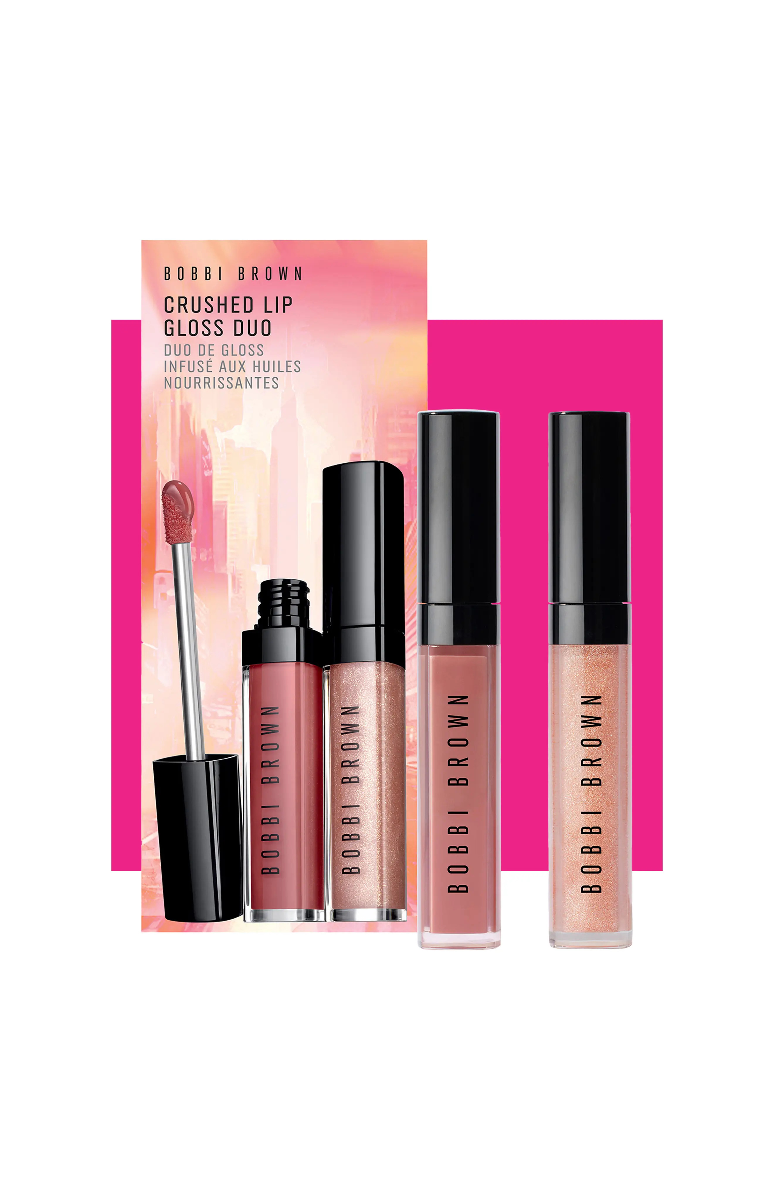 Bobbi Brown Crushed Oil-Infused Tinted Lip Gloss Duo Set $66 Value in Pink Brown/Champagne at Nordstrom Rack | Nordstrom Rack