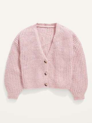 Cropped Button-Front Cardigan Sweater for Girls | Old Navy (US)