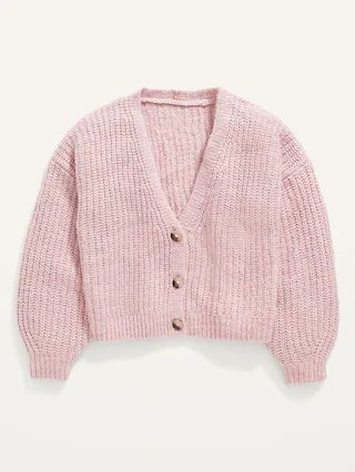 Cropped Button-Front Cardigan Sweater for Girls | Old Navy (US)