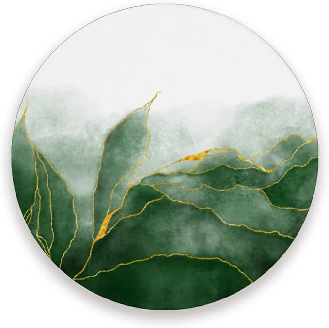 Watercolor Marble Gold Green Coasters for Drinks Absorbent Ceramic Stone Coaster Set Cork Base Wo... | Amazon (US)