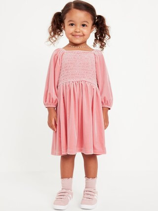 Smocked Velvet Dress for Toddler Girls | Old Navy (US)