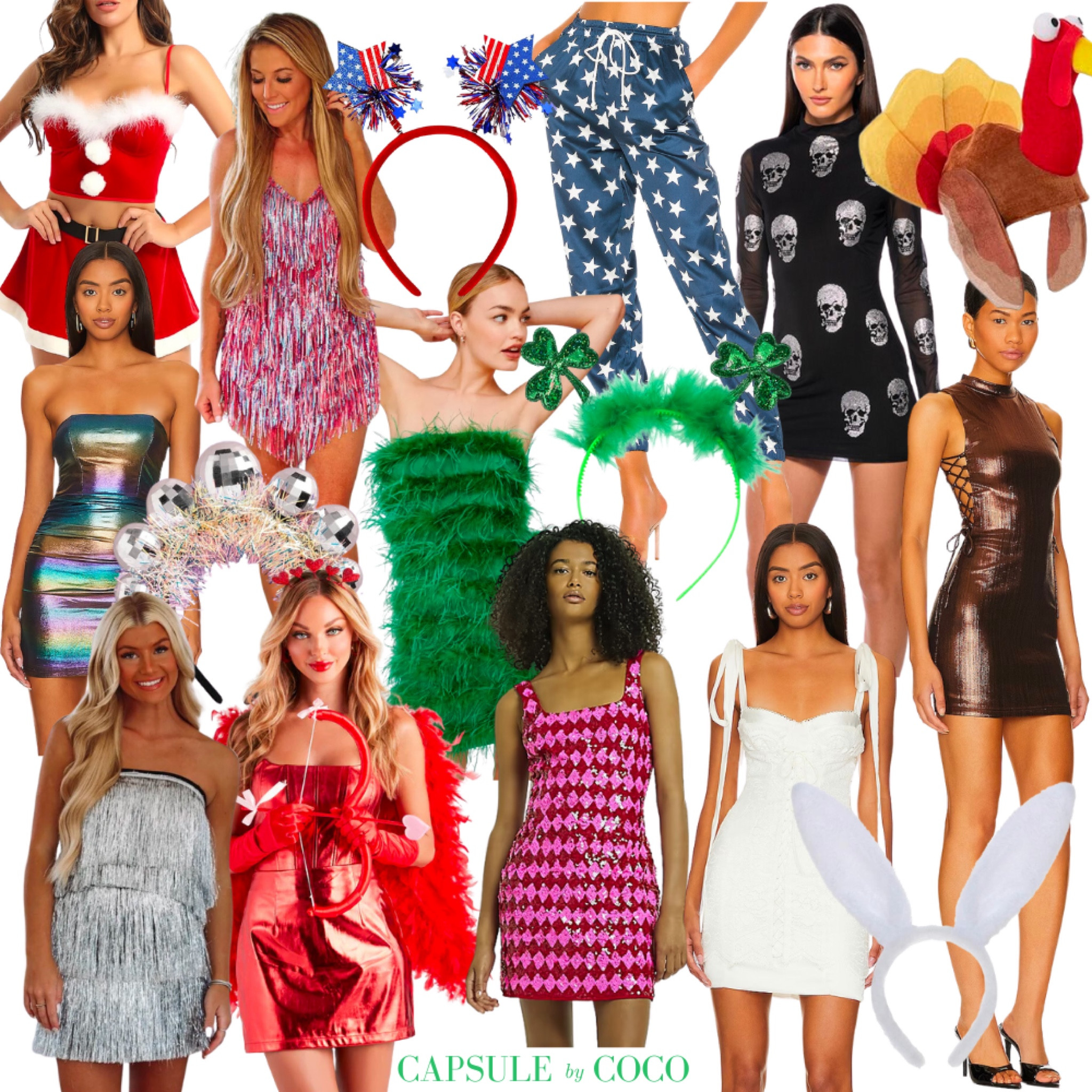 HALLOWEEN COSTUMES 🎄🎃💌☘️🇺🇸🐰🪩

Halloween costume, holiday costume, dress up as holidays, St. Patrick’s Day costume, Fourth of July costume, Christmas costume, Thanksgiving costume, Easter costume, New Years Eve costume, Mardi Gras costume, Valentines Day costume, holidays, holiday themed party, Capsule By CoCo

#LTKU #LTKHalloween #LTKHoliday
