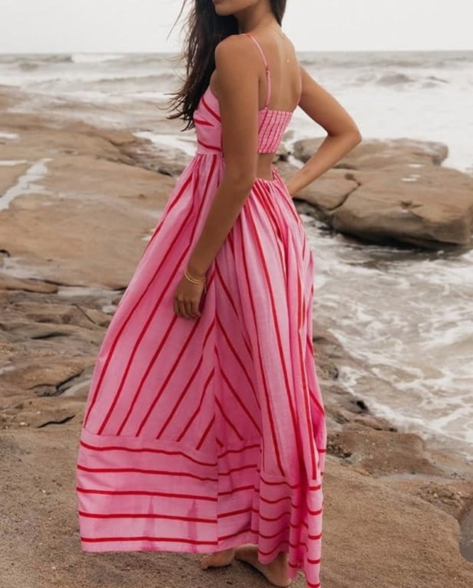 This dress feels like a summer spent wandering charming coastal towns and lingering over long lunches by the water. 🏖️ The smocked bodice, striped details, and flowy silhouette create an effortless look that's perfect for beach vacations, resort getaways, brunch dates, farmers markets, sightseeing, and warm summer afternoons. Feminine, comfortable, and easy to wear, it's the kind of dress that makes you feel put together the moment you slip it on. 

Just add sandals, a straw bag, and your favorite sunglasses. ☀️

#LTKOver40 #LTKMidsize #LTKTall