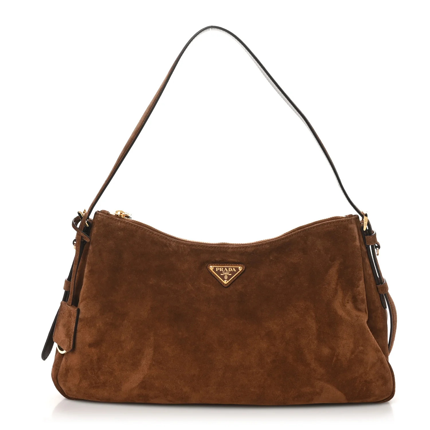 Prada Scamosciato Suede Medium Aimee Shoulder Bag Cacao | FASHIONPHILE (US)