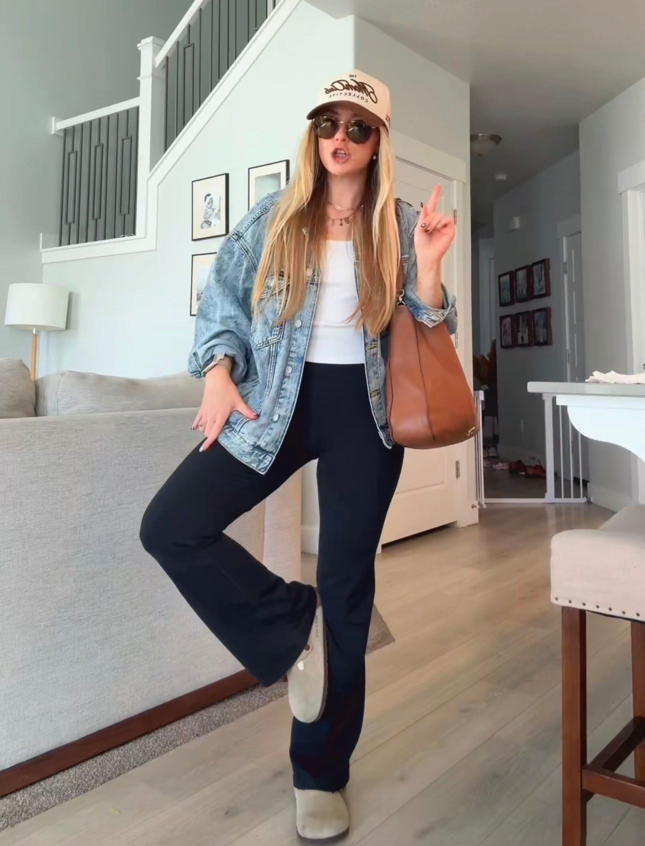Love a lazy errand outfit. 
Sizes: Tank (sm), yoga pants (sm), jacket (med)
Kate spade no longer sell this bag but I found one almost exactly like it and it’s on sale !!!
And my fav sunglasses. I wear them every day 🤎

#LTKPetite #LTKSaleAlert #LTKSeasonal
