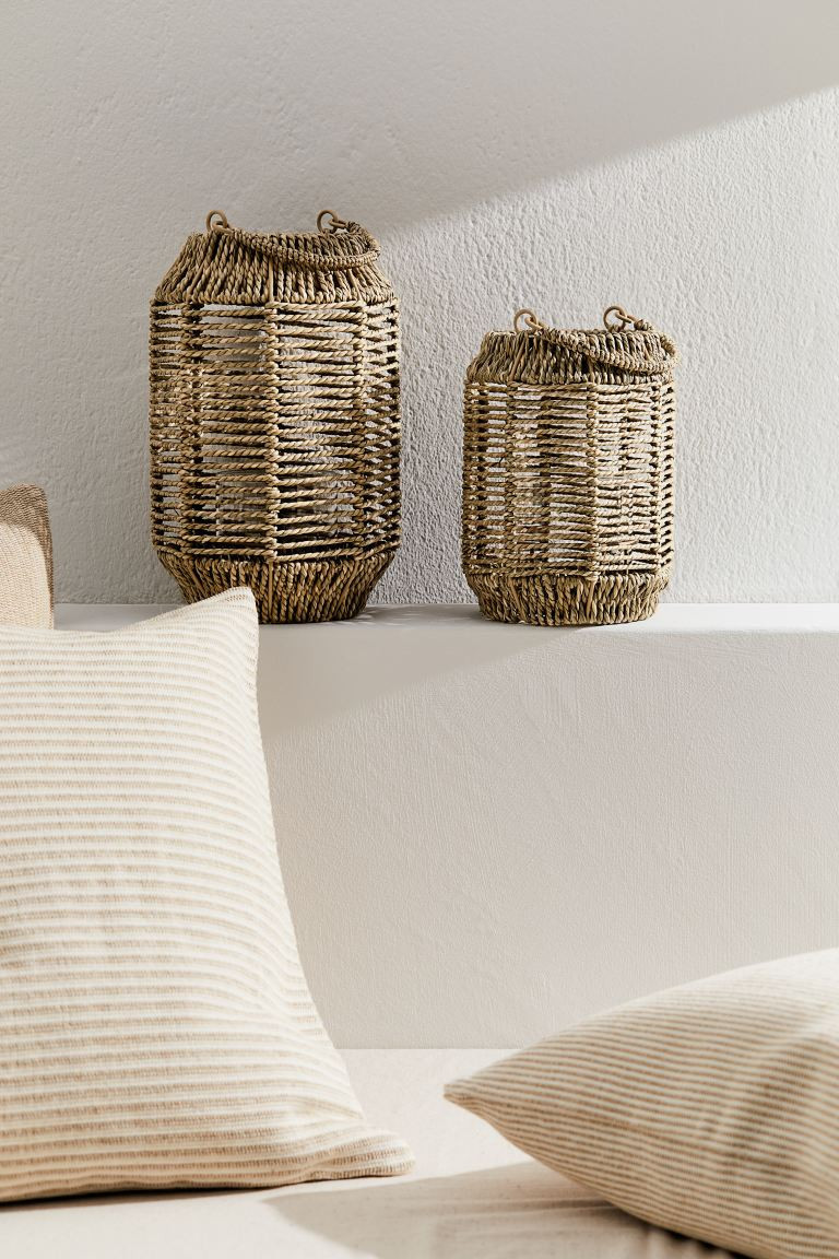 Large seagrass candle lantern - Natural - Home All | H&M GB | H&M (UK, MY, IN, SG, PH, TW, HK)