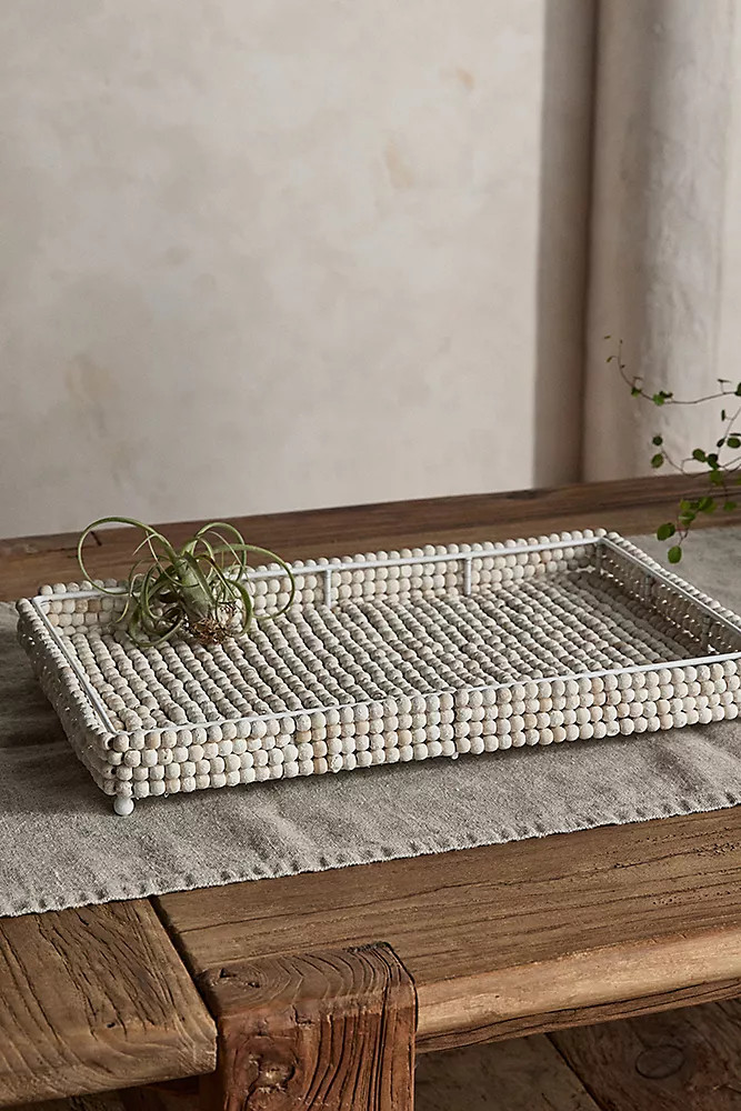 Beaded Decorative Tray, Rectangle | Anthropologie (US)
