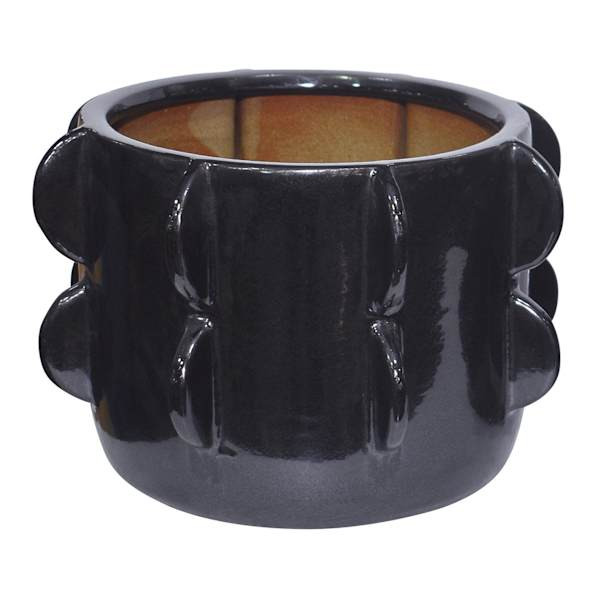 Indoor Nate Black Ceramic Planter, Medium | At Home