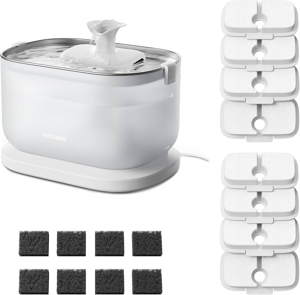 Bundle of PETLIBRO Cat Water Fountain Stainless Steel with Wireless Pump, 2.5L/84oz Dockstream Pe... | Amazon (US)