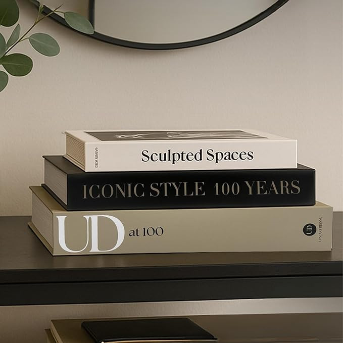 Aesthetic Decorative Books Set of 3 Designer Faux Books for Decoration to Enhance Mid Century Cof... | Amazon (US)