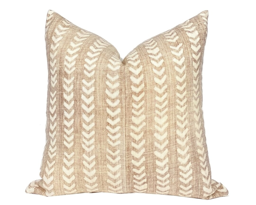 PALOMA | Vintage Tan Hemp Hmong Pillow Cover, Vintage Pillow, Neutral Pillow, Tan Batik Pillow, B... | Etsy (US)