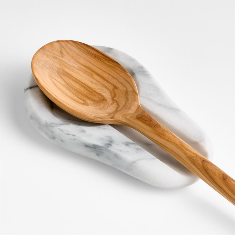 French Kitchen White Marble Spoon Rest + Reviews | Crate & Barrel | Crate & Barrel