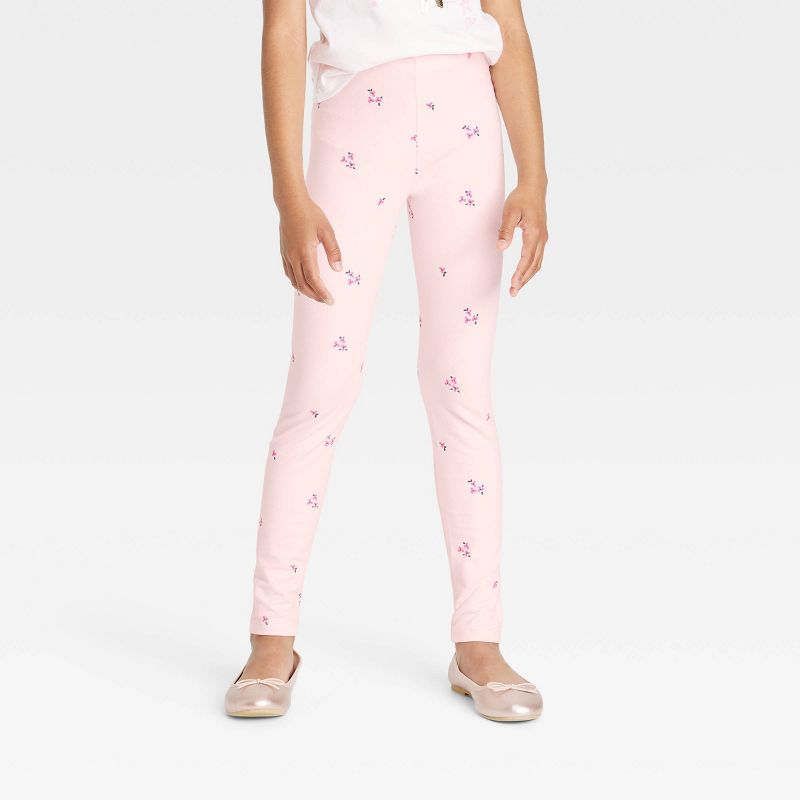 Girls' Floral Leggings - Cat & Jack™ Light Pink | Target