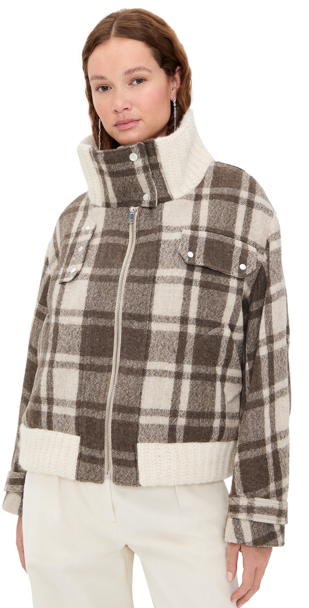 IRO Fabricia Jacket Ecru/Brown 40 | Shopbop