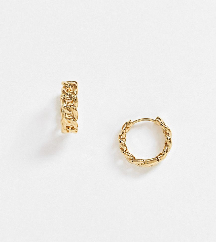 Orelia chain huggie hoop earrings in gold plate | ASOS (Global)