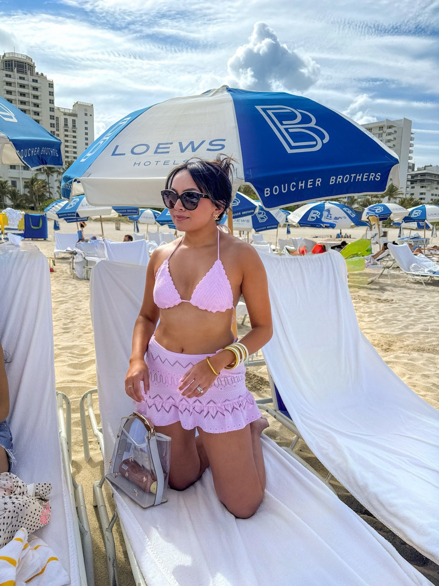 Pink swimsuit bikini top size xs TTS
Pink swimsuit bikini bottoms size small  TTS
Pink coverup skirt size xs TTS
Tan flip flops size 5.5 TTS


#LTKStyleTip #LTKTravel #LTKSwim