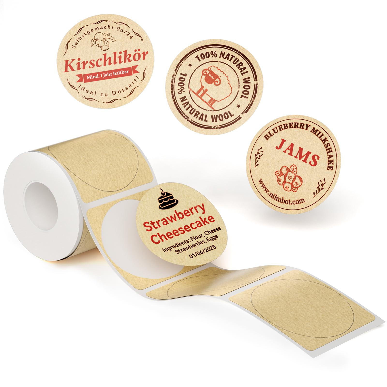 NIIMBOT Etiketten, Rot und Schwarz Bedruckte Etiketten nur für B21Pro Etikettendrucker, 34x34mm ... | Amazon (DE)