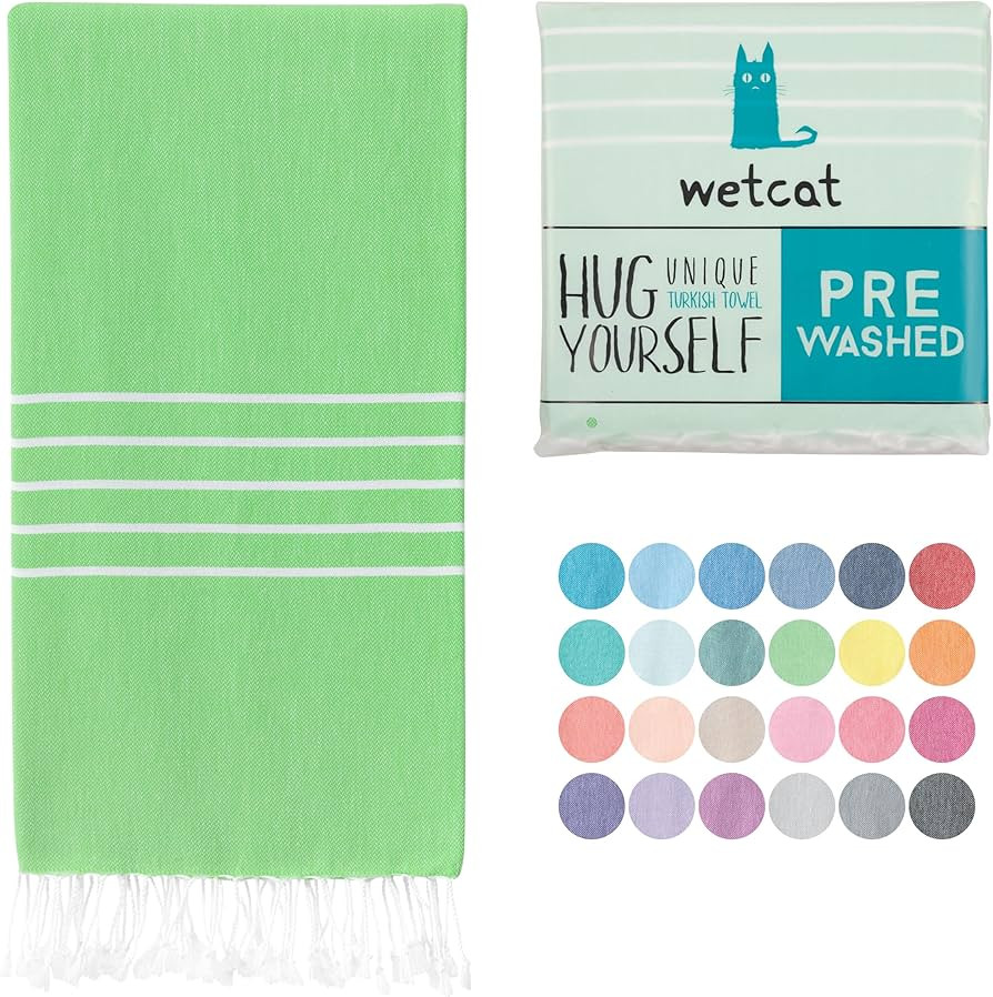 WETCAT Turkish Beach Towel Oversized 38x71 100% Cotton Sand Free Quick Dry Extra Large Light Trav... | Amazon (US)