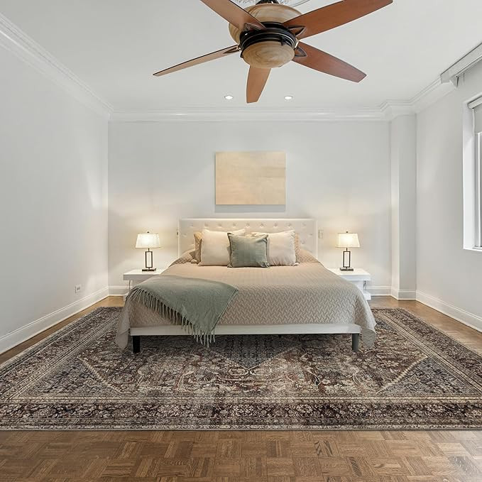 Area Rug 8×10, Large Vintage Boho Rug,Ultra-Soft Low Pile, Washable, Non Slip,Stain Resistant, P... | Amazon (US)