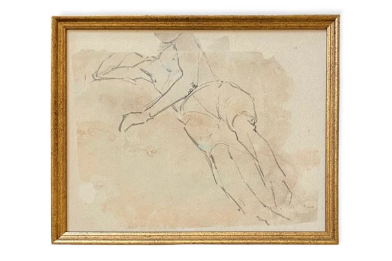 Vintage Framed Canvas Art  // Framed Vintage Print // Vintage Painting // Vintage Portrait Sketch... | Etsy (US)