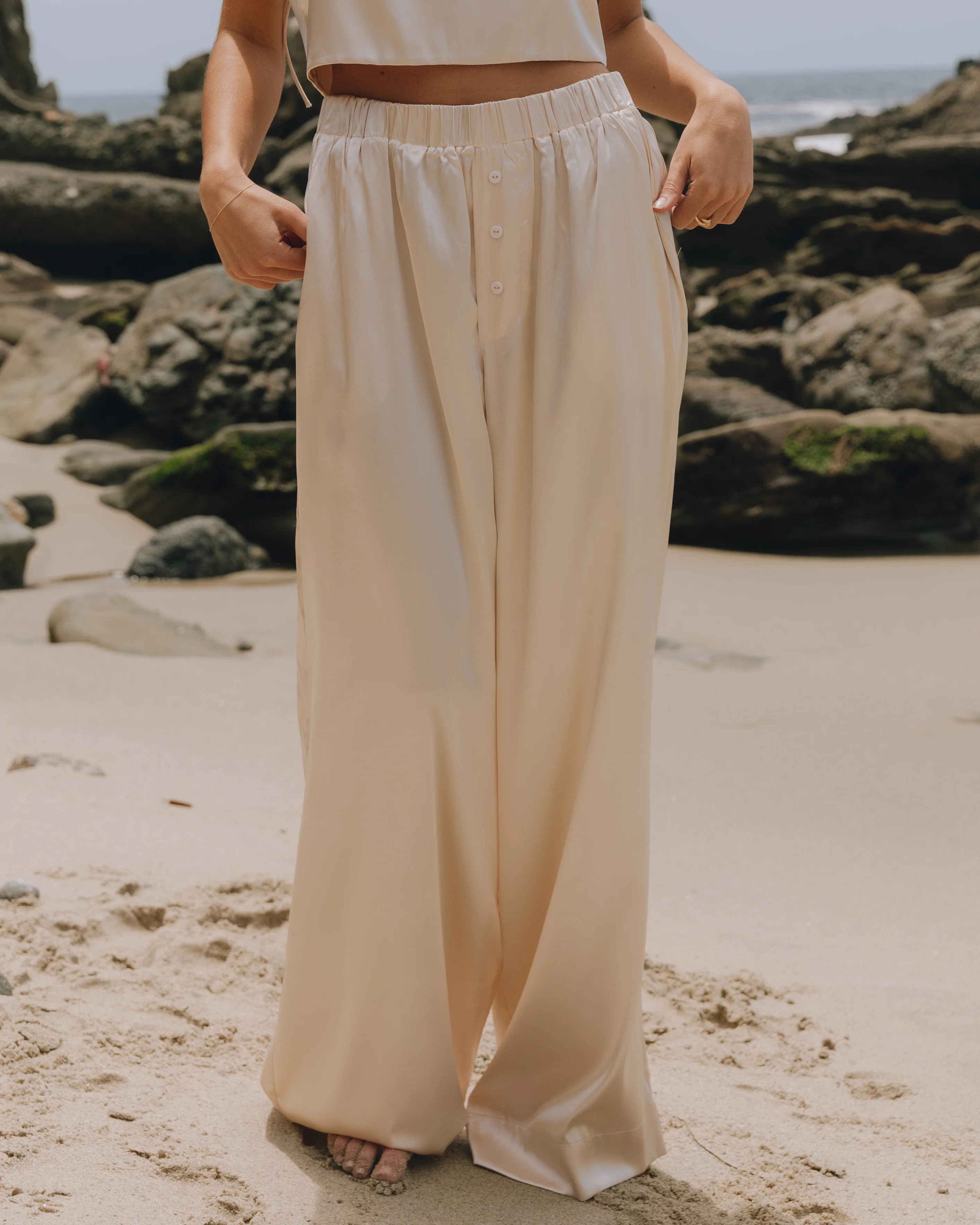 Silky Resort Pants - Champagne | Daily Drills