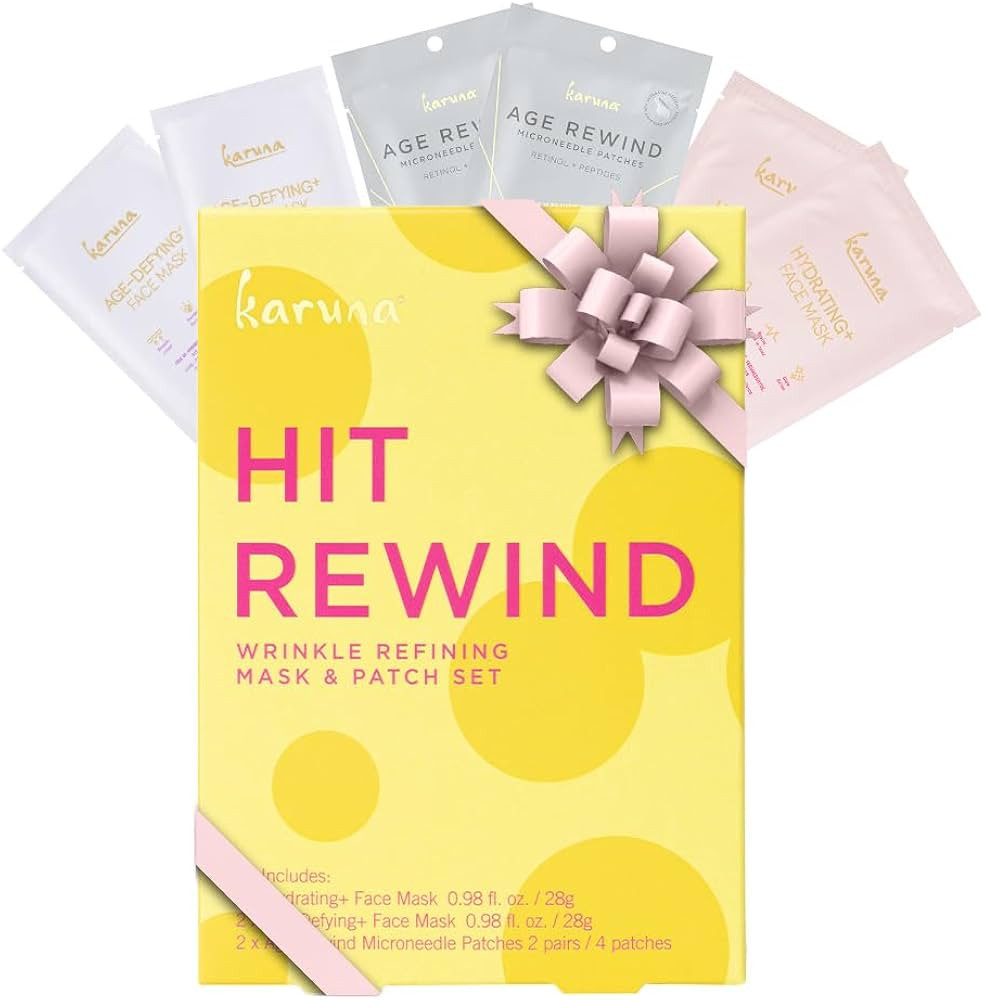 Karuna Hit Rewind Wrinkle Refining Mask and Patch Set, Includes 2 Hydrating Face Masks, 2 Age-Def... | Amazon (US)