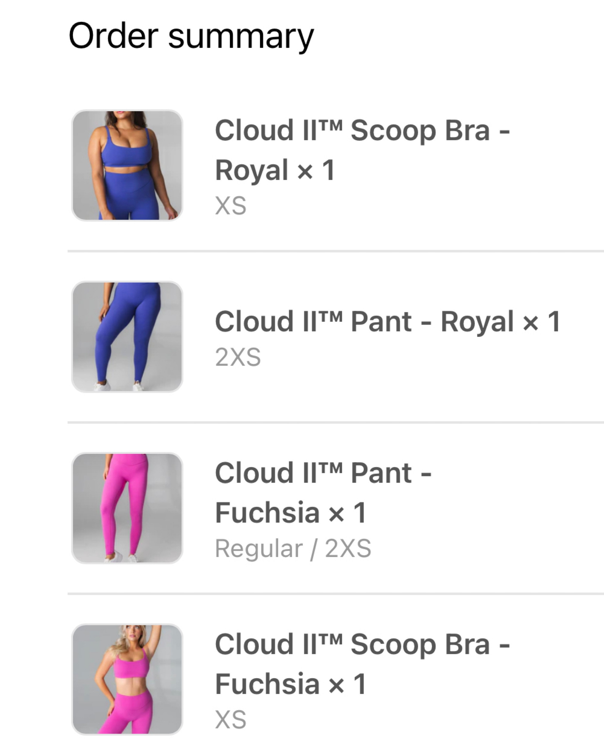 I wear XXS leggings and XS sports bra- I like the fit when sizing down, so if inbetween go down. They do run tts but have A LOT of stretch! 

#LTKstyletip #LTKunder100 #LTKFitness