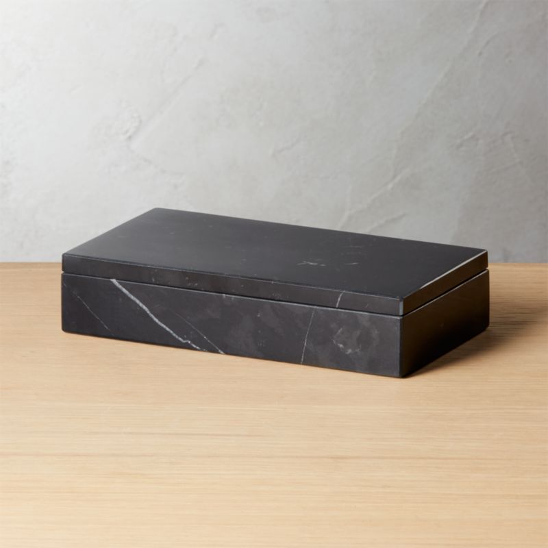 Large Black Marble Box + Reviews | CB2 | CB2