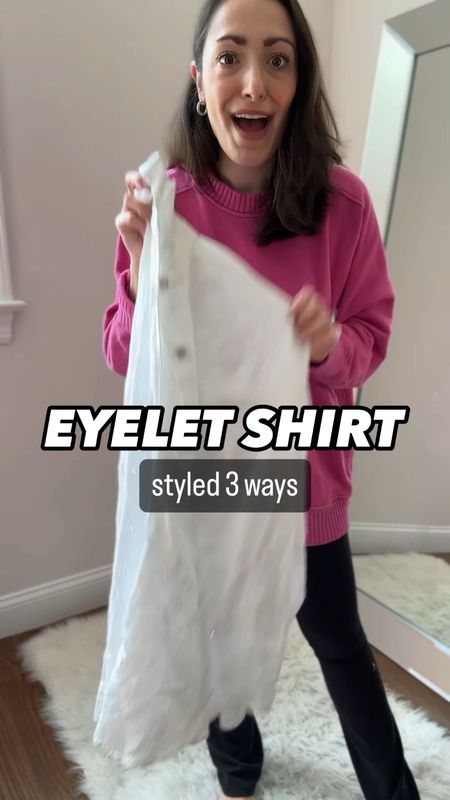 American eagle eyelet top styled 3 ways
Outfit ideas 
Spring fashion 
Sale alert 
Workwear
Summer style 

#LTKsalealert #LTKfindsunder50 #LTKstyletip