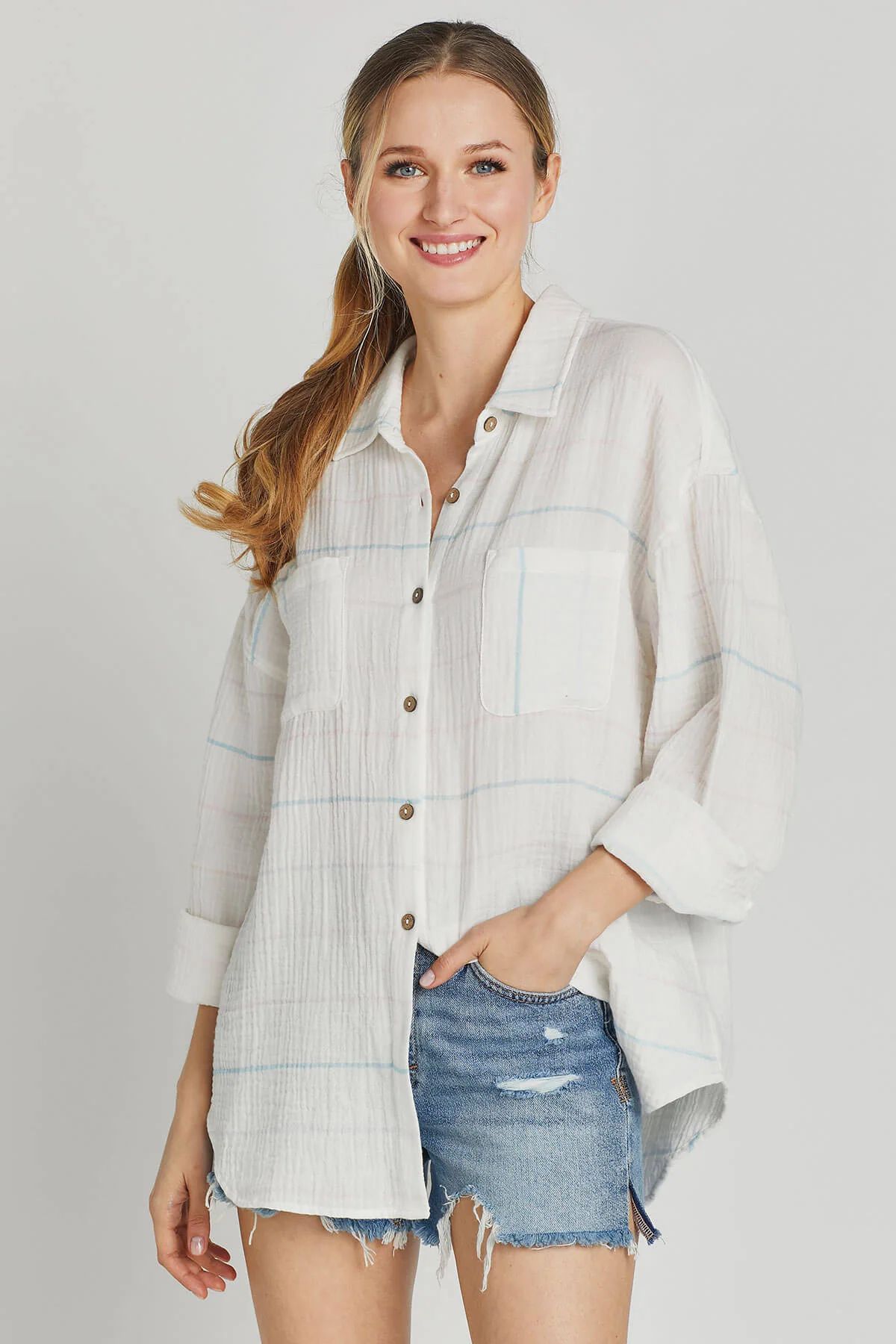 Vintage Havana Stripe Gauze Shirt/Coverup | Social Threads