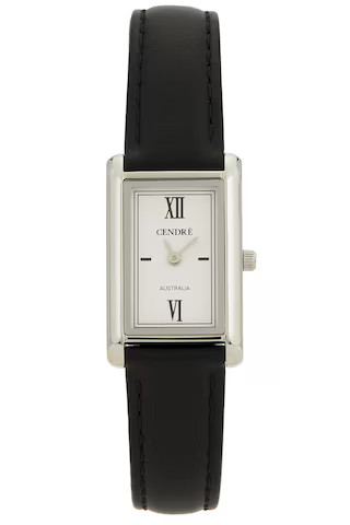 Kelly Watch in Silver & Black Smooth | Revolve Clothing (Global)