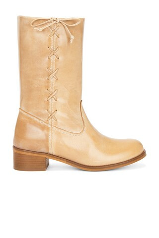 Dico Copenhagen Julia Side Laces Gaucho Boot in Light Tan from Revolve.com | Revolve Clothing (Global)
